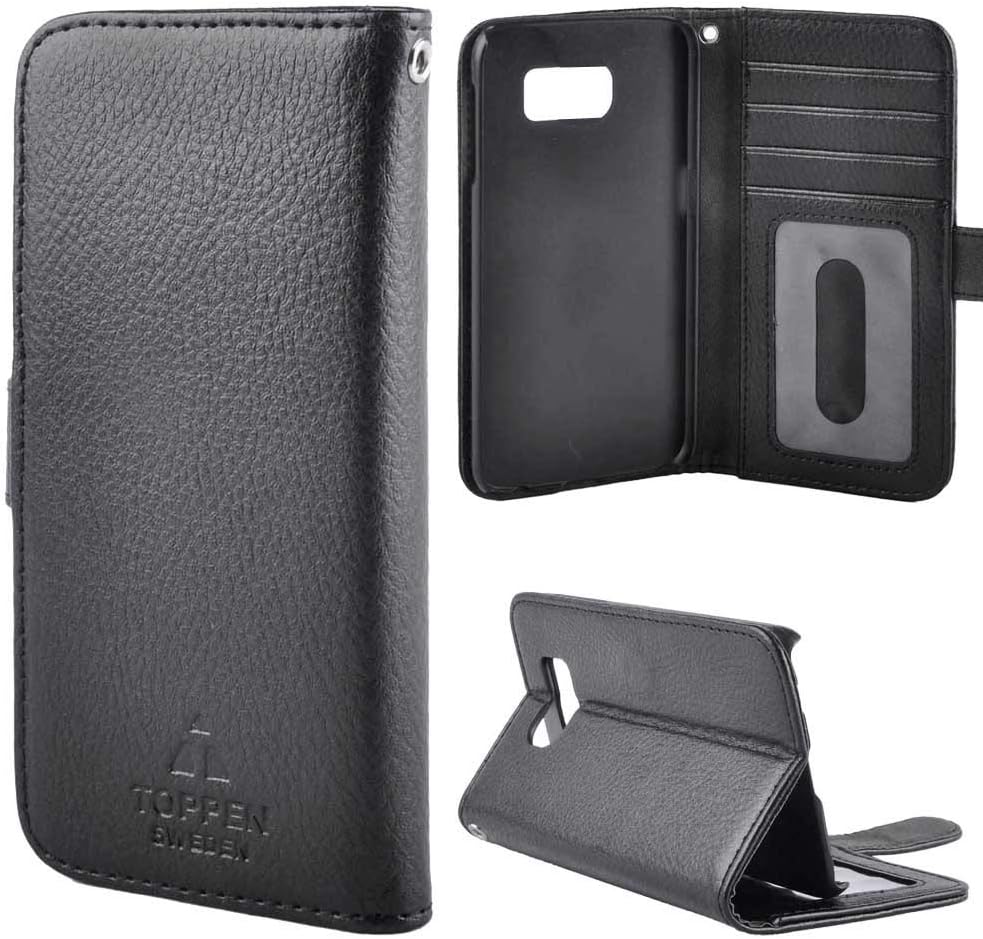 TOPPEN Left Handed Wallet Case Samsung Galaxy S8, Black