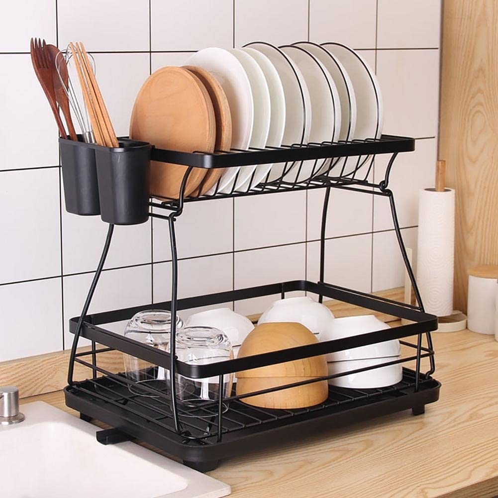 Fregadero escurreplatos Plato secado bastidor de plato caja de drenaje conjunto de tier estante de plato de cocina contador de cocina organización cuchillos bloques de secado Cesta de drenaje Coladore