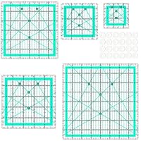 Zernblend 5 Stück Quilt Lineal, Geodreieck Groß, Patchwork Lineal, Nählineal (2,5/3,5/5/6/8 Zoll)