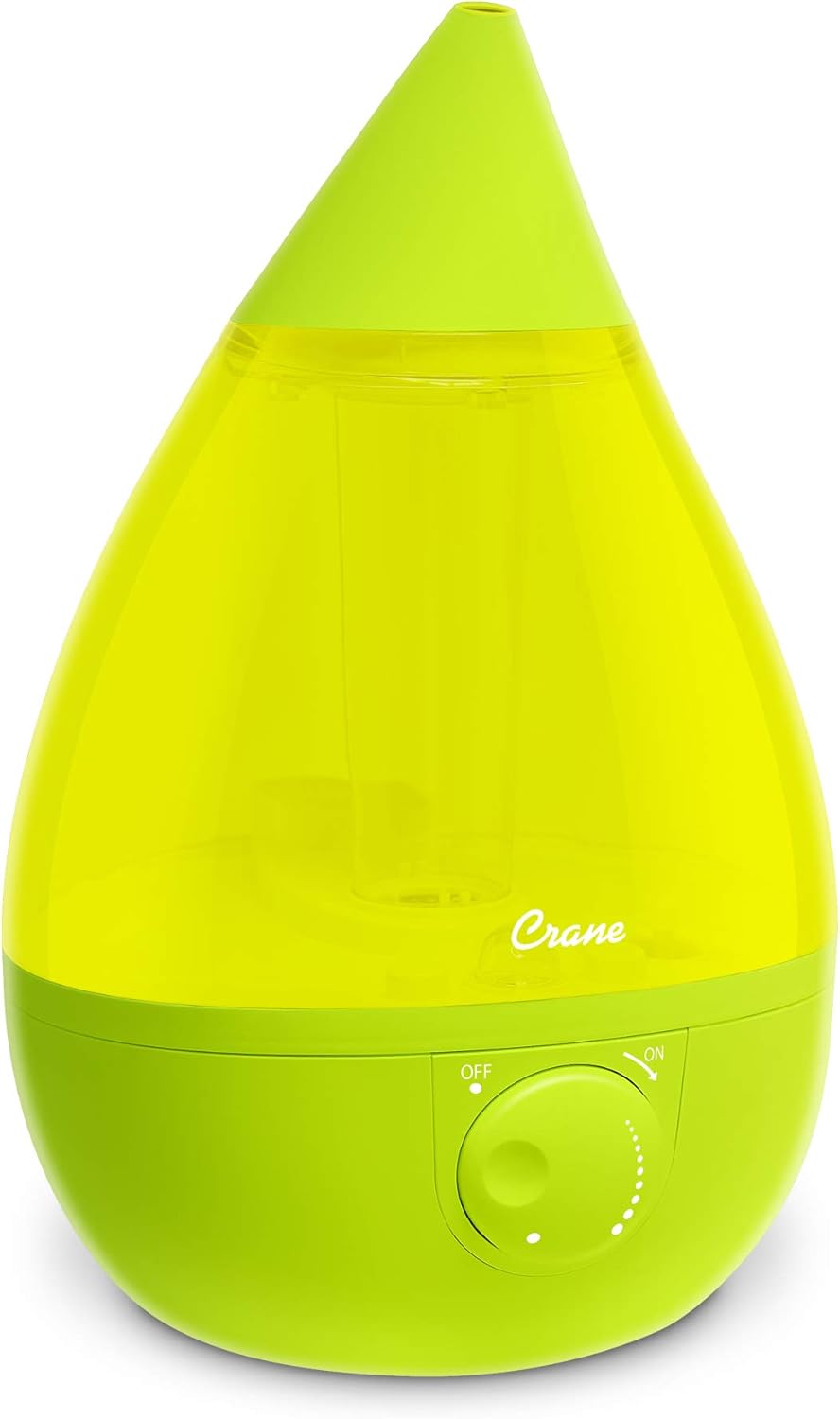 Crane Drop Ultrasonic Cool Mist Humidifier, 1 Gallon Teardrop with Auto Shutoff for Baby Nursery, Bedroom, Office, Plants, Green Green 1 Gallon