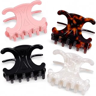 Premium durable acetate butterfly hair clips, 4 Pack. Medium Size Acetat...