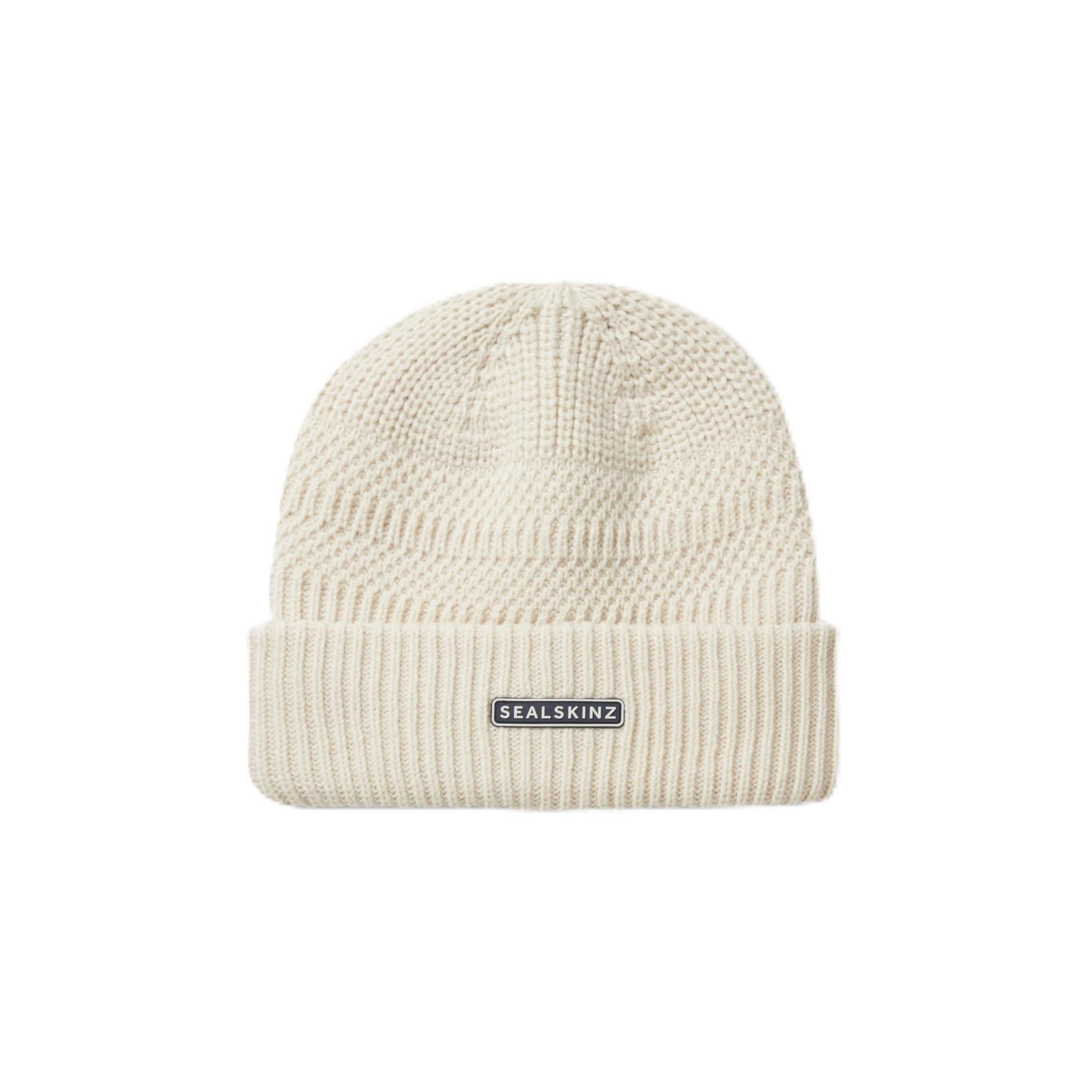 SEALSKINZ Gressenhall Waterproof Cold Weather Textured Stripe Roll Cuff Beanie Black