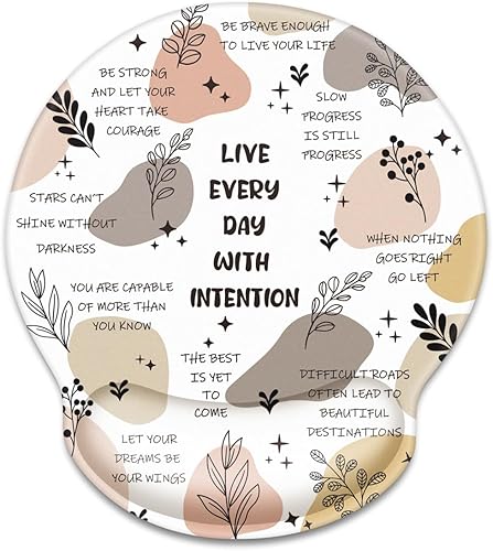 Vista 15 de WAVEYU Alfombrilla de mouse ergonómica con soporte de muñeca, alfombrilla de mouse redonda fresca, base de goma antideslizante para laptop, Mármol