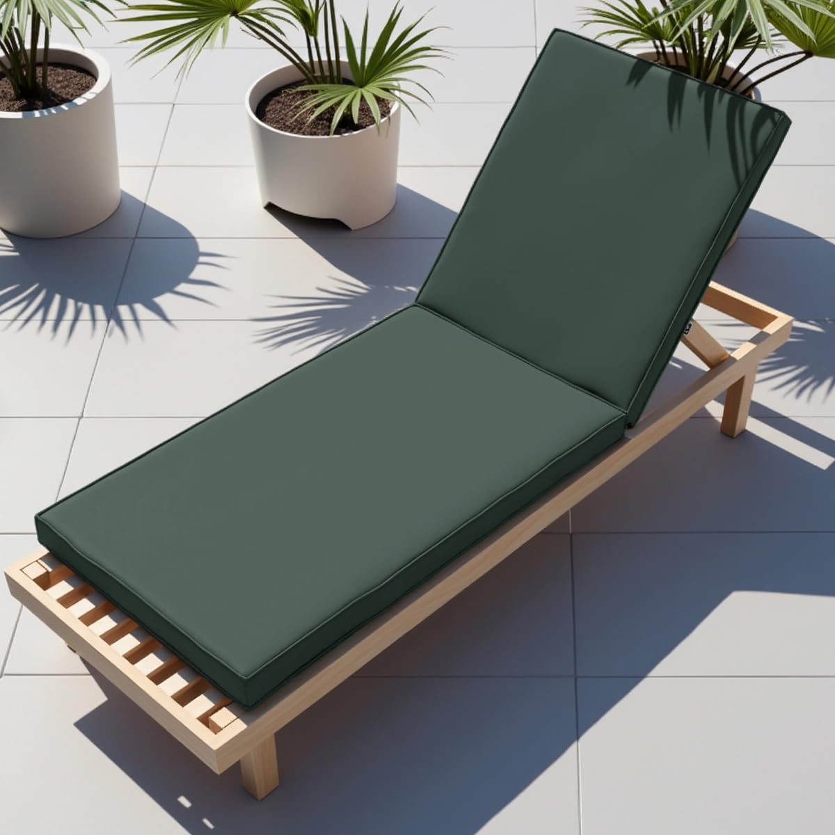 WLXFF Waterproof sun lounger cushion 5/8CM Thick garden chair cushions with backs steamer chair cushions With Zip Sun Lounger Replacement Cushion sunbed cushions for sun loungers,NO4,193X56X8CM