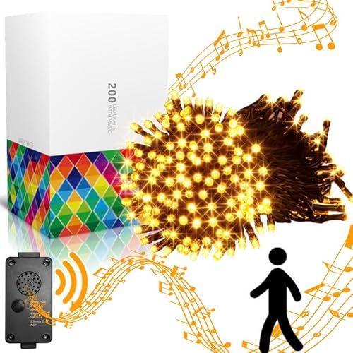 EAMBRITE Christmas Lights Outdoor 82Ft 200LT Christmas Lights with Cheerful Music Infrared Motion Sensor Controller for Indoor Outdoor Christmas Tree Party Patio Garden Decorations (Warm White) EAMBRITE Christmas Lights Outdoor 82Ft 200LT Christmas Lights with Cheerful Music Infrared Motion Sensor Controller for Indoor Outdoor Christmas Tree Party Patio Garden Decorations (Warm White)