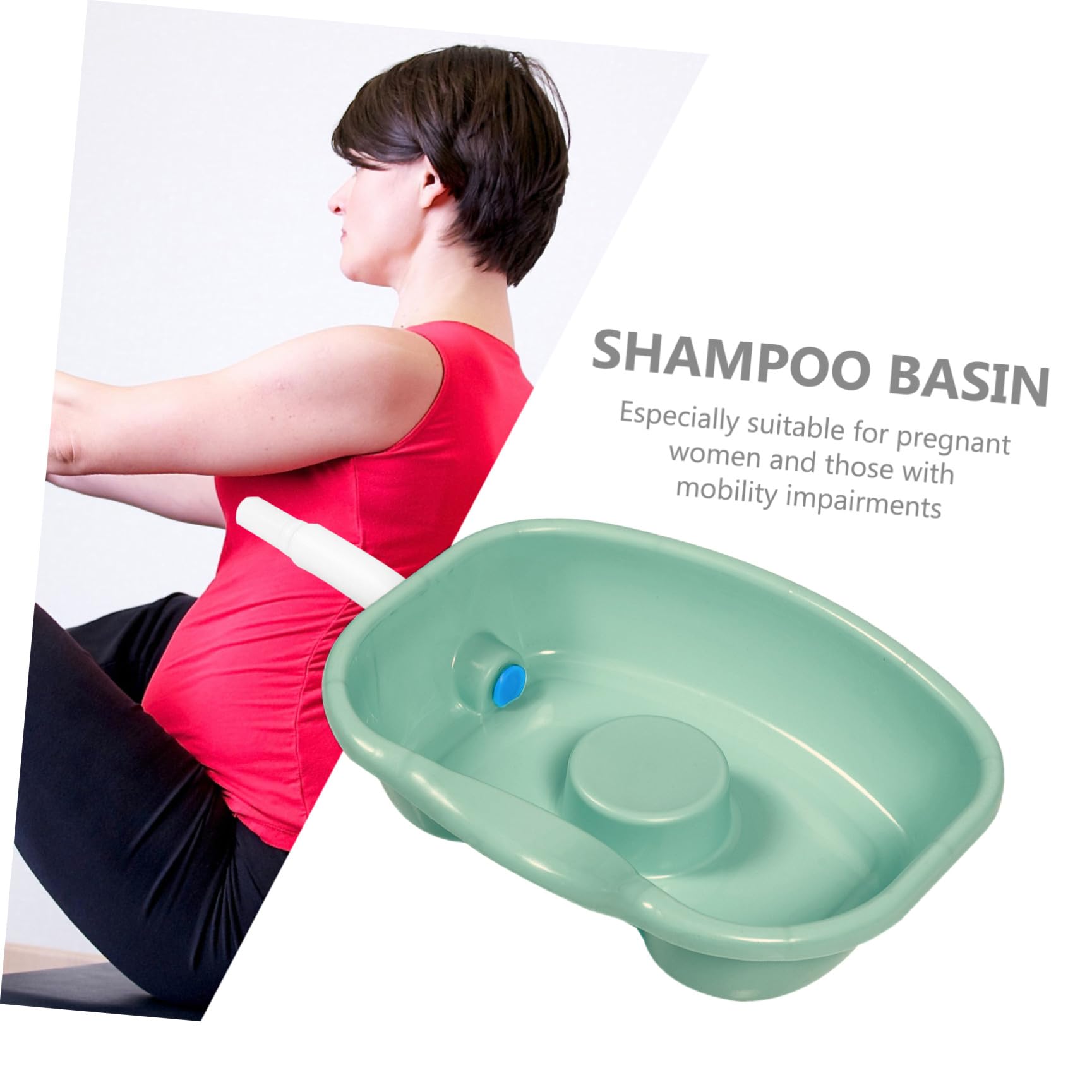 HANABASS Vassoio Lavatesta Ergonomico in Plastica Bordo Curvo per Lavaggio Chioma a Letto, Superficie Liscia e Comoda per Anziani e Assistenza Domiciliare