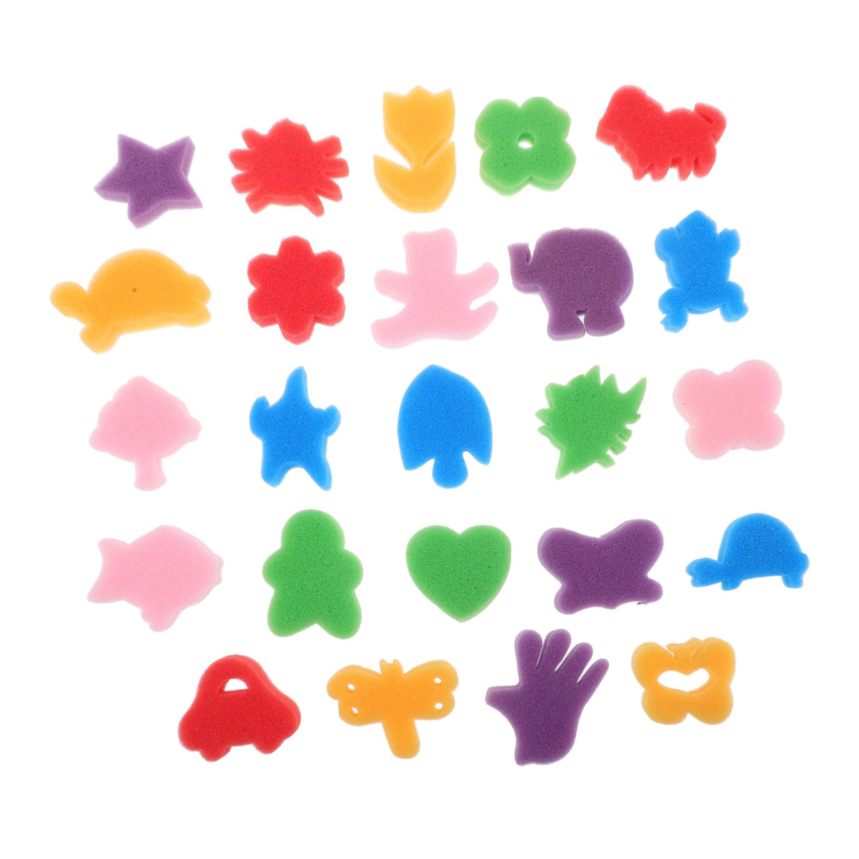 Housoutil 48Pcs Stamper Animal Shaped Sponge Painting Tools with Rainbow Ink for Crafts for Preschool and Kindergarten Safe and Fun for Beginners
