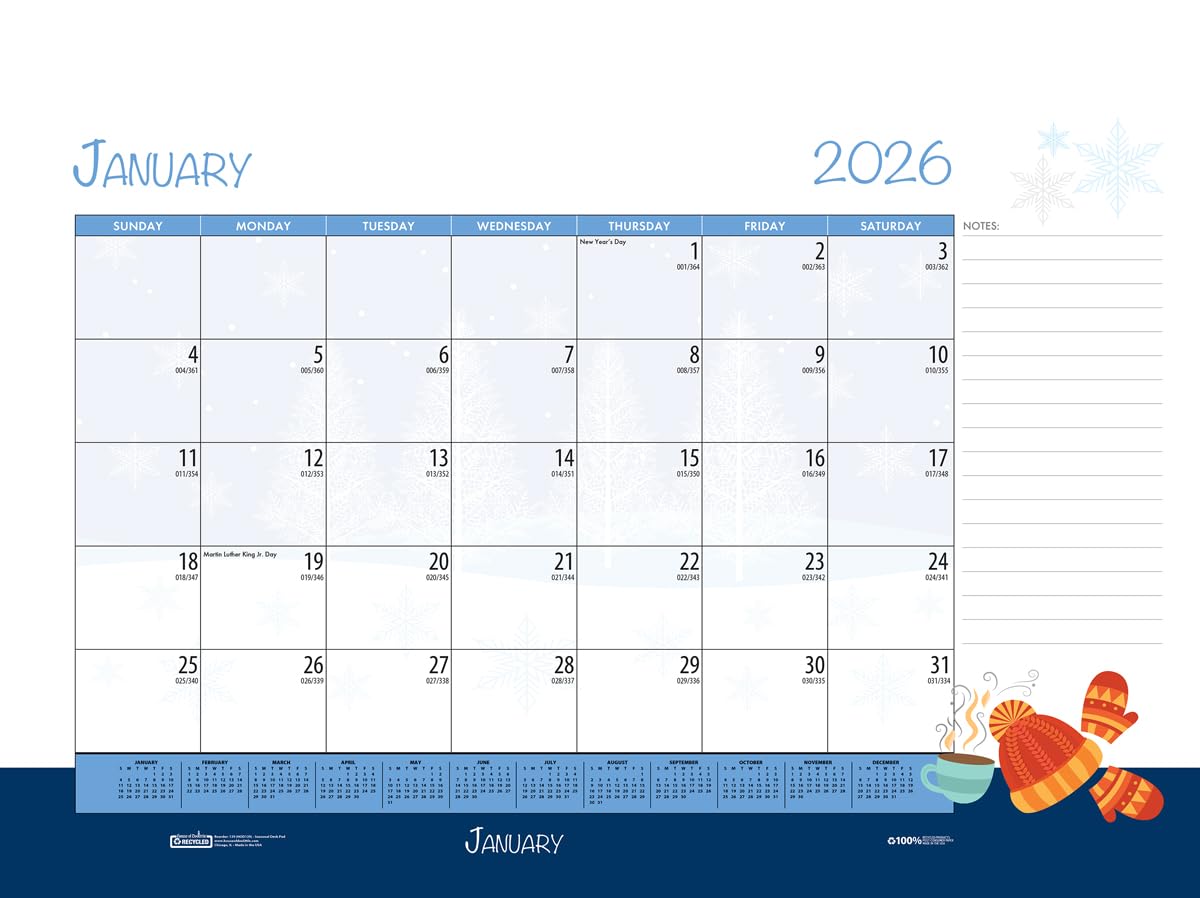 House of Doolittle 2025-2026 Monthly Seasonal Desk Pad Calendar, Academic, 22 x 17 Inches, July - June (HOD1395-26) - Image 8