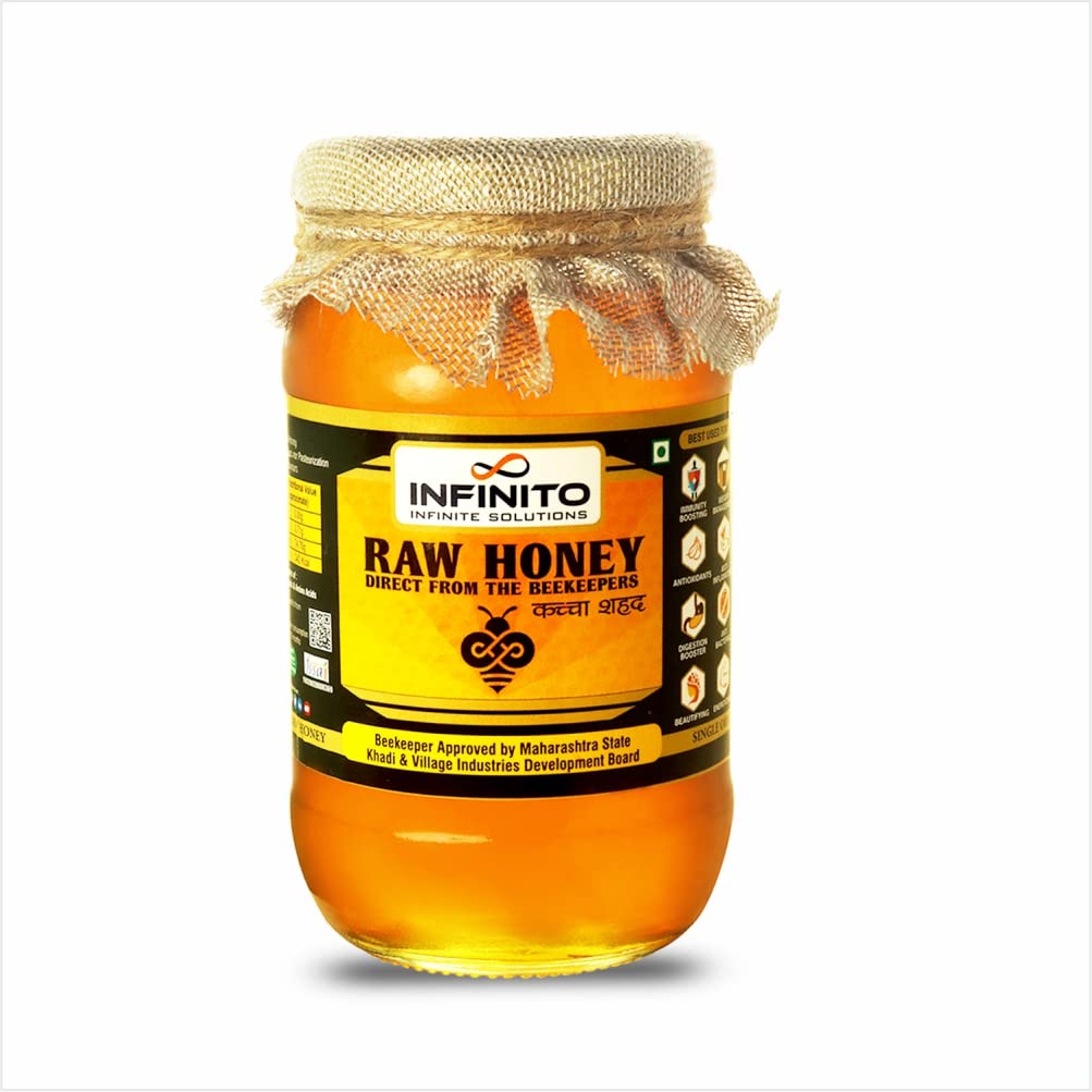 INFINITO Nilgiri (Eucalyptus) Raw Organic Honey, 100% Pure and Natural, Unprocessed, Unpasteurized, Unfiltered Honey Nectar From Acacia Plants (500g (Pack of 1))-image-19