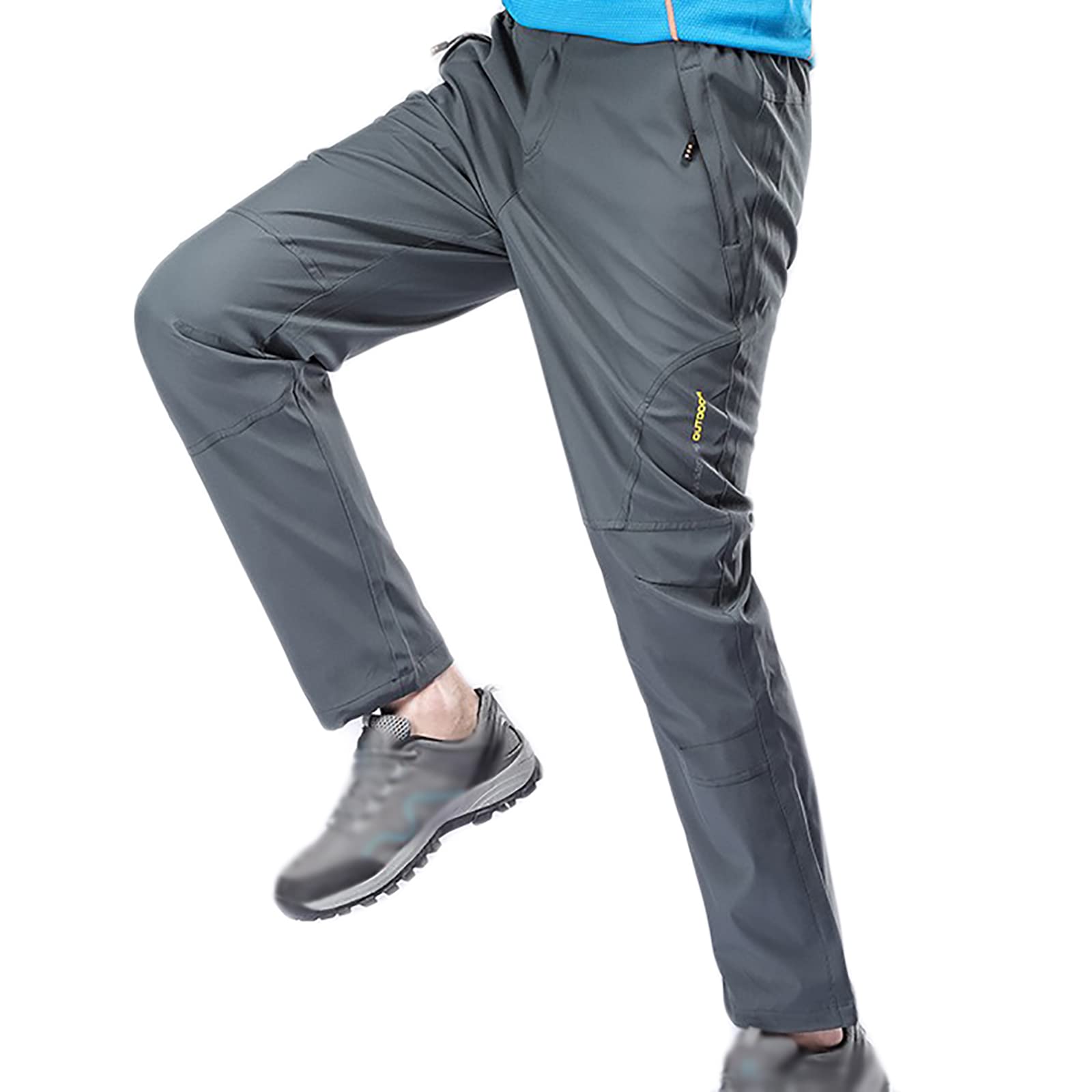 Pantaloni da Trekking Uomo Montagna Escursionismo Leggero Traspirante Asciugatura Rapida All'aperto Pantaloni Estivi Impermeabili(Size:4XL,Color:Grigio)
