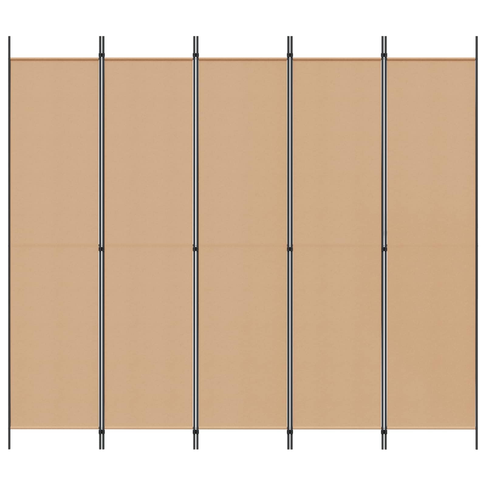 Paravent 5 pièces beige 250 x 220 cm tissu pliable brise-vue polyvalent pour salon, chambre à coucher, bureau, jardin, balcon, intérieur et extérieur, séparation, opaque, léger