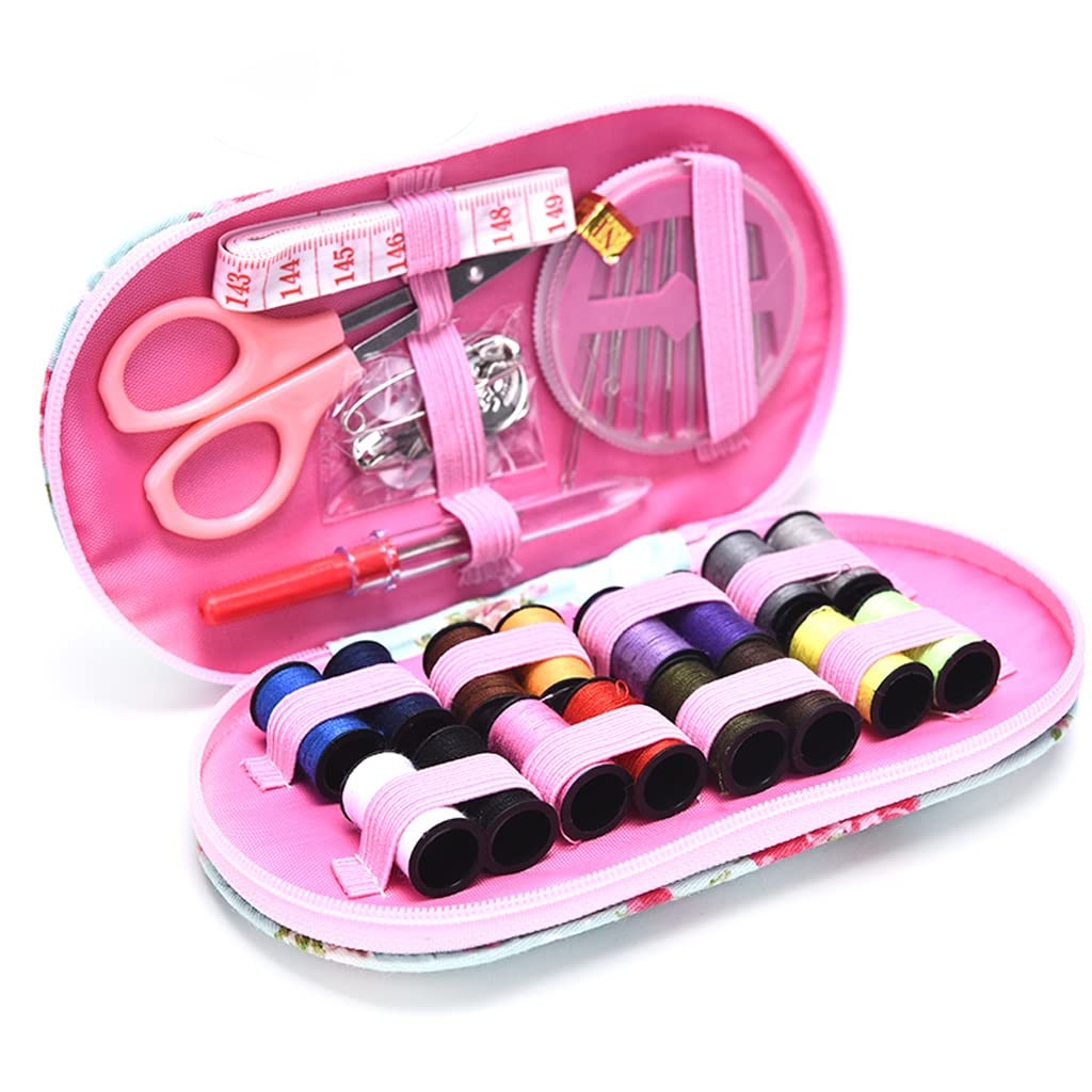 JFDBGU Conjunto de Caja de Costura de Mini Viaje portátil con Caja de Costura Coloridas Kit de Costura de Aguja Herramientas domésticas