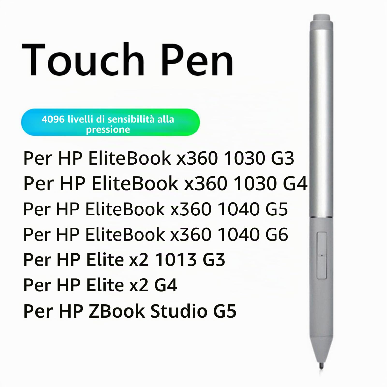 VBESTLIFE Penna Attiva per HP Elite X2 1013 G3, G4, per HP EliteBook X360 1030 G3, G4, Ok X360 1030 G3, per HP EliteBook X360 1030 G4, 1040 G5, 1040 G6