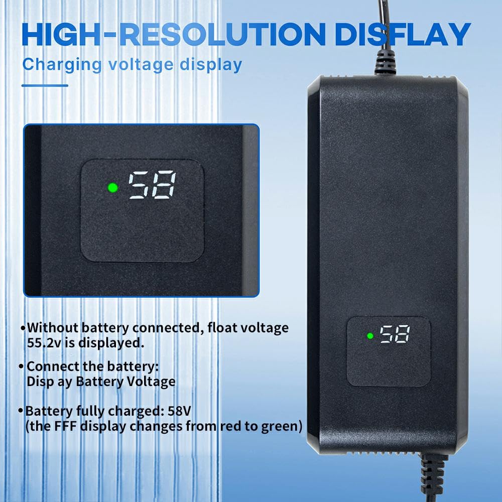 Cargador de batería de plomo ácido para scooters eléctricos, 48 V, 20 Ah, con pantalla de enchufe de 3 pines
