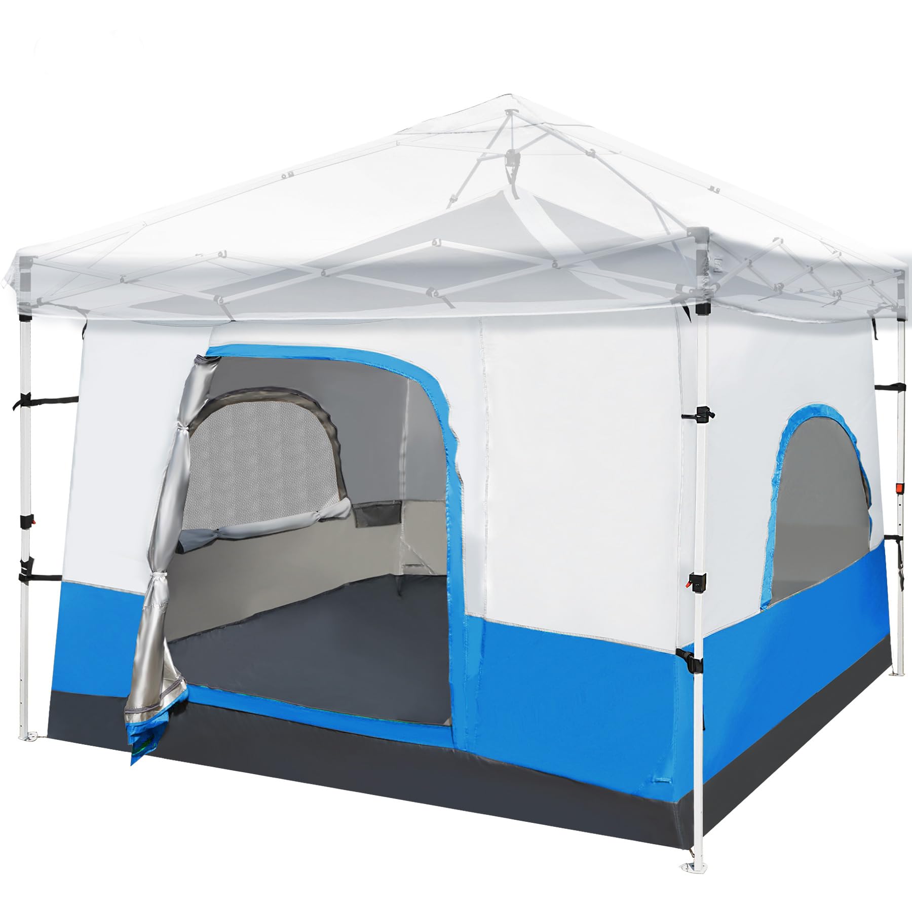 REDCAMP Canopy Camping Tent for Pop Up Canopy Tent, Inner Tent Converts Straight Leg 10'x10' or 10'x20' Canopy into Camping Tent, Fits 4-6 Person(