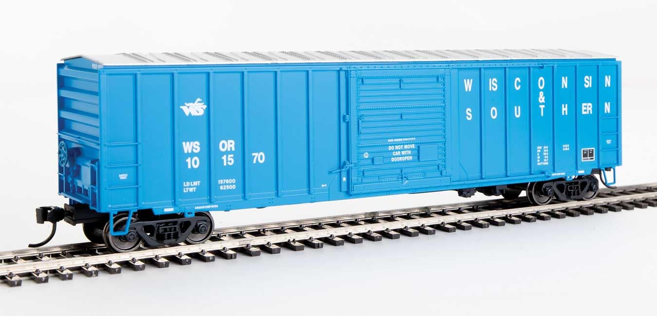 Walthers Mainline 910-1870 HO Scale 50' ACF Exterior Post Boxcar - Ready to Run - Wisconsin & Southern #101570 (Blue, White; Small Goose Logo)