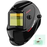 YESWELDER Auto Darkening Welding Helmet, Blue Light Blocking, 1/1/1/1 True Color Solar Powered Welding Hood with 2 Arc Sensors, Wide Shade 3.5/9-13 Welder Mask for TIG MIG ARC and Grind