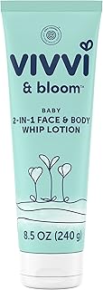 Vivvi & Bloom Gentle 2-in-1 Baby Lotion, Face and Body, for Delicate & Sensitive Baby Skin, Hypoallergenic Lotion Natural Scent, 8.5 oz (Pack of 1)