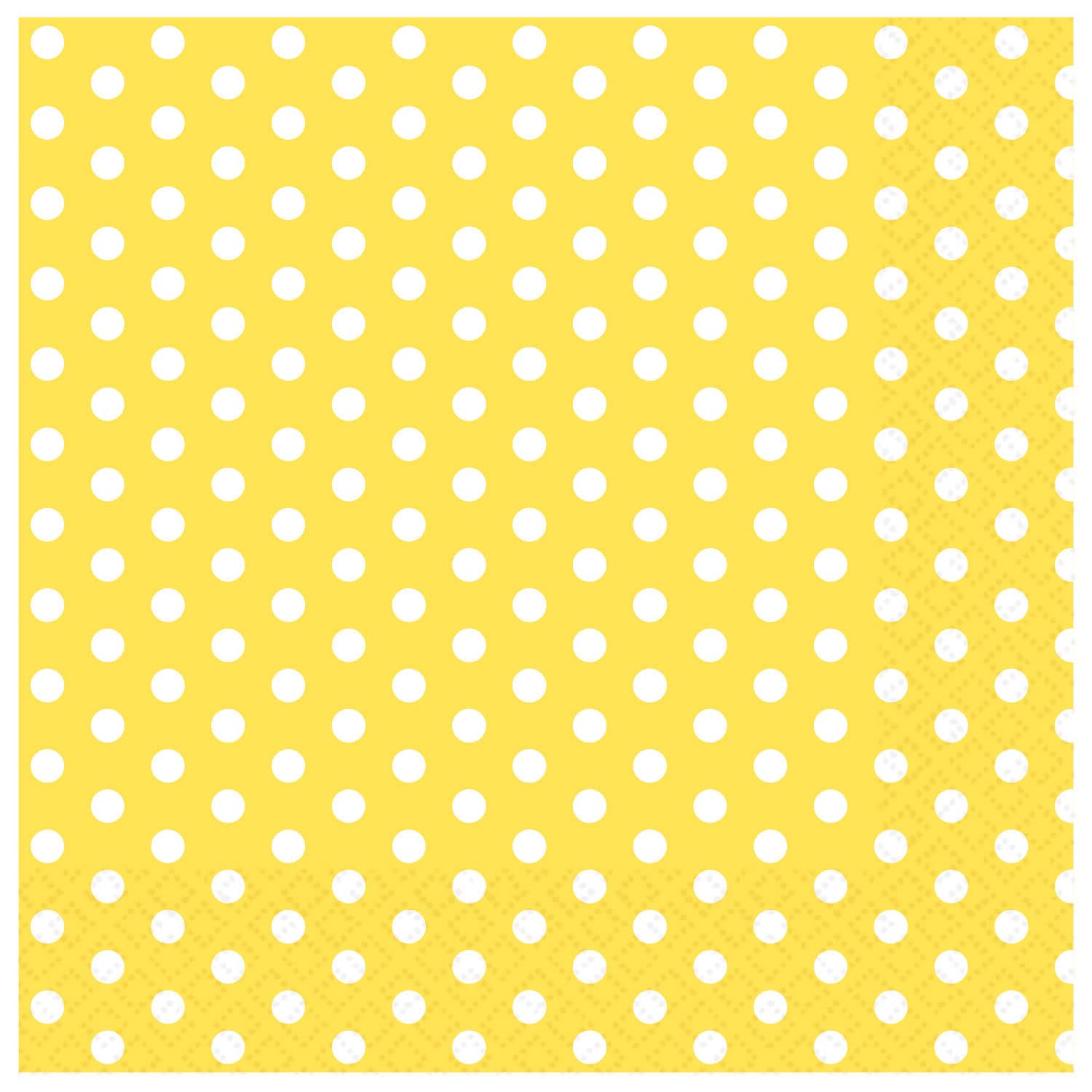 Amscan 9916382 - Buttercup Yellow & White Spots Party Luncheon Napkins - 20 Pack