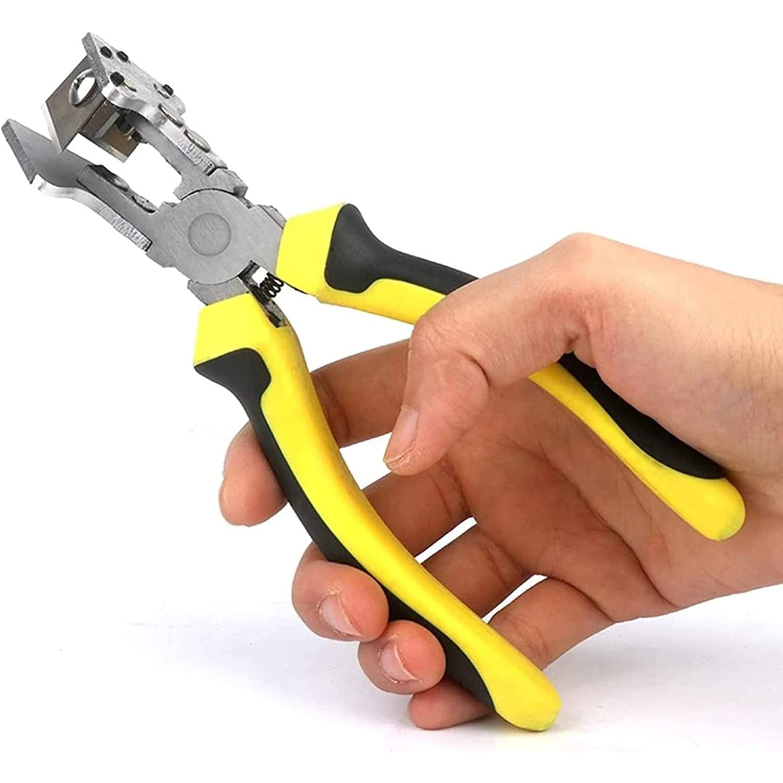 GIOBOY Angle Miter Shear Cutter, 90 Degree Right Angle Scissors Trim Shears V Notch Pliers Hand Tools For Cutting Trunking, Soft Wood, Plastic, PVC, Rubber Sealing Strip (Color : C)