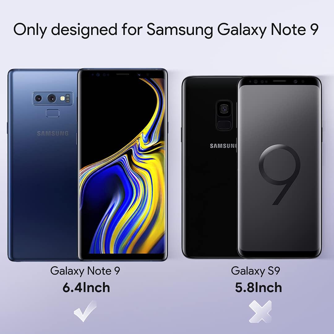 [2 + 2 Pack] LϟK Compatible for Samsung Galaxy Note 9 2 Pack Tempered Glass Screen Protector + 2 Pack Camera Protector, Film Full Coverage with Easy Installation Tray