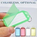 25 Pcs Plastic Key Tags,Key Fobs Labels Keychain Tags with Split Ring Label Keychains Window Key Fobs ID Tags for Luggage,Pet Name,Warehouse (5 Colors)