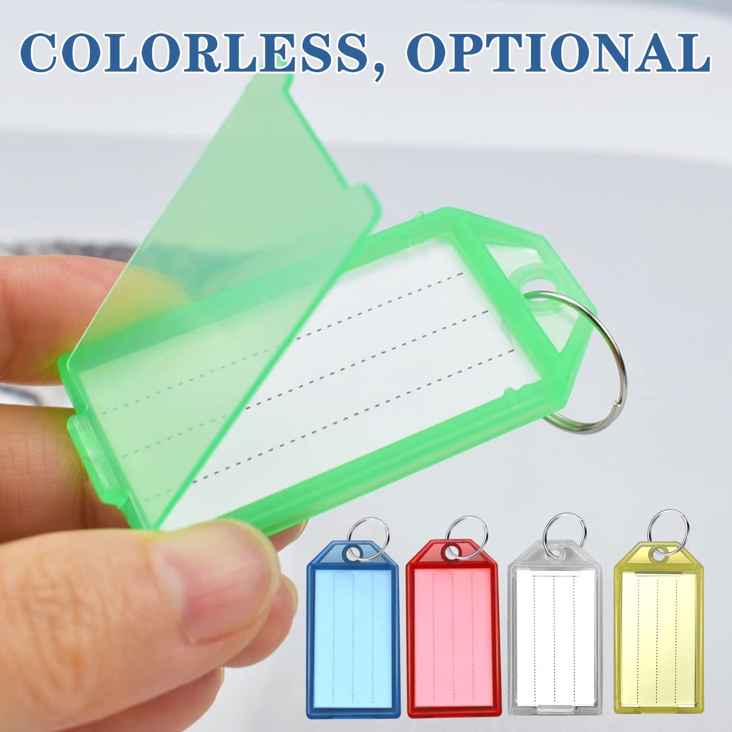 6 Porte-clés Étiquettes Colorés Avec Anneau Fendu - Pour Clés, Bagages, Animaux, Organisation