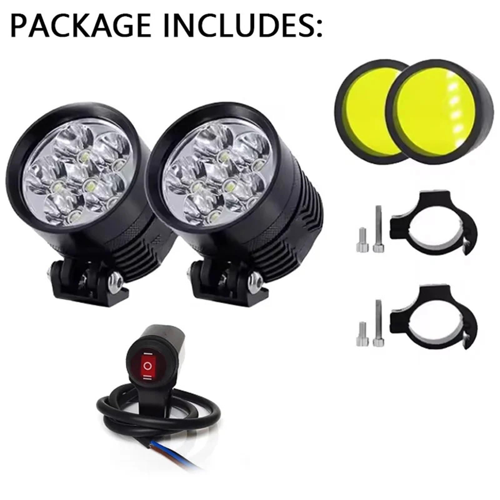 Motocykl Head Light 2 szt. L6X reflektor LED motocykl Moto reflektor lampa błyskowa przeciwmgielna punktowa żarówka Motos super jasna 12V Dirt Bike Reflektor(1 PC)