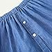 Huliyhus Denim Shirt Extender for Women Adjustable Layering Fake Top Lower Sweep Skirt Half-Length Splitting Mini Skirt Hemline Blue