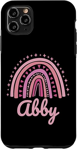 Vista 13 de Abby Name Personalized Funny Women Pink Rainbow Abby Case for iPhone 16