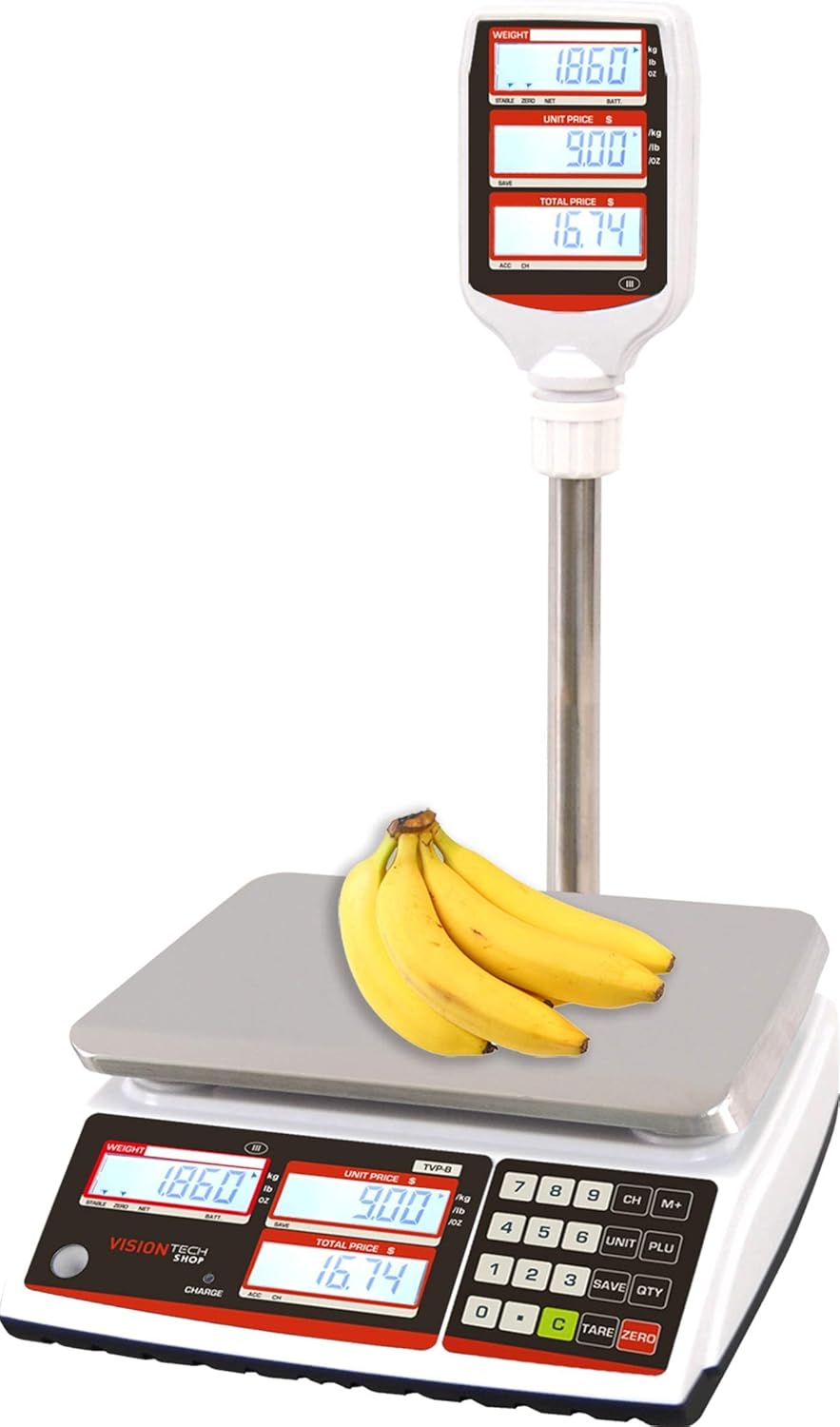 Best Deal Product VisionTechShop TVP-30P Price Computing Scale with Pole Display, Lb/Oz/Kg Switchable, 30lb Capacity, 0.005lb Readability, NTEP Legal for Trade COC #19-038 New Product VisionTechShop TVP-30P Price Computing Scale with Pole Display, Lb/Oz/Kg Switchable, 30lb Capacity, 0.005lb Readability, NTEP Legal for Trade COC #19-038