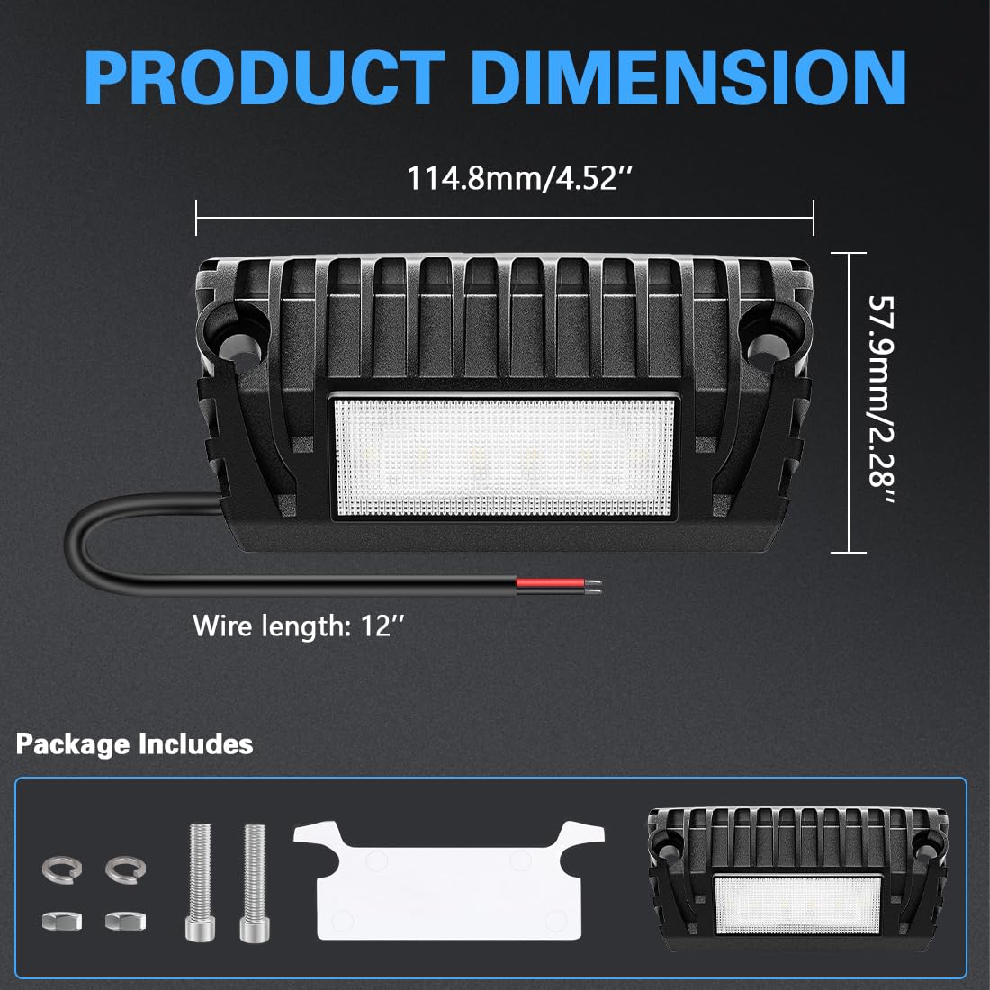 5" Luci per tende da sole, luci a LED da 12 V per camper, roulotte e caravan