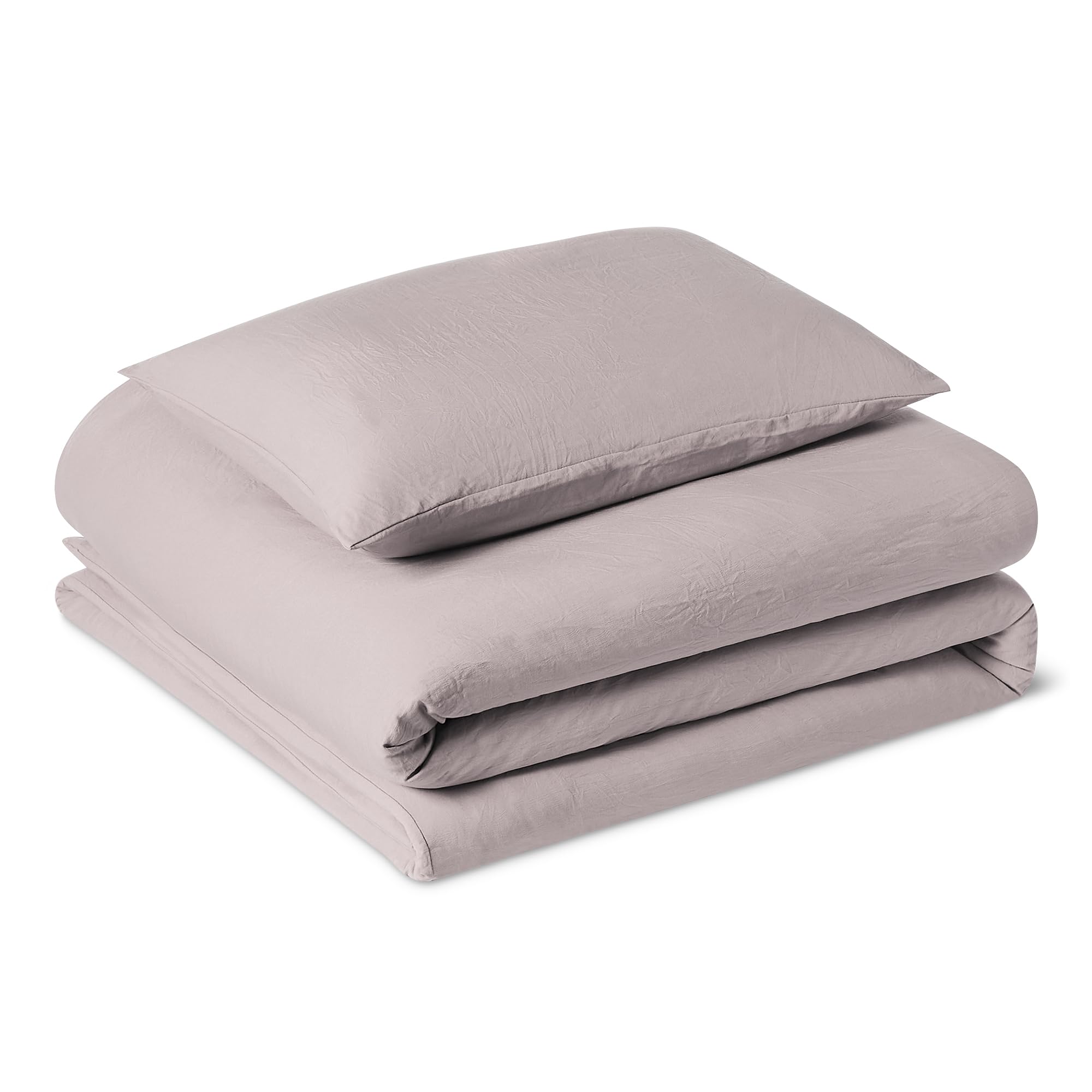 Amazon Basics 2-Piece Brushed Microfibre Bedding Set, Extra Soft with Natural Texture, Sin...