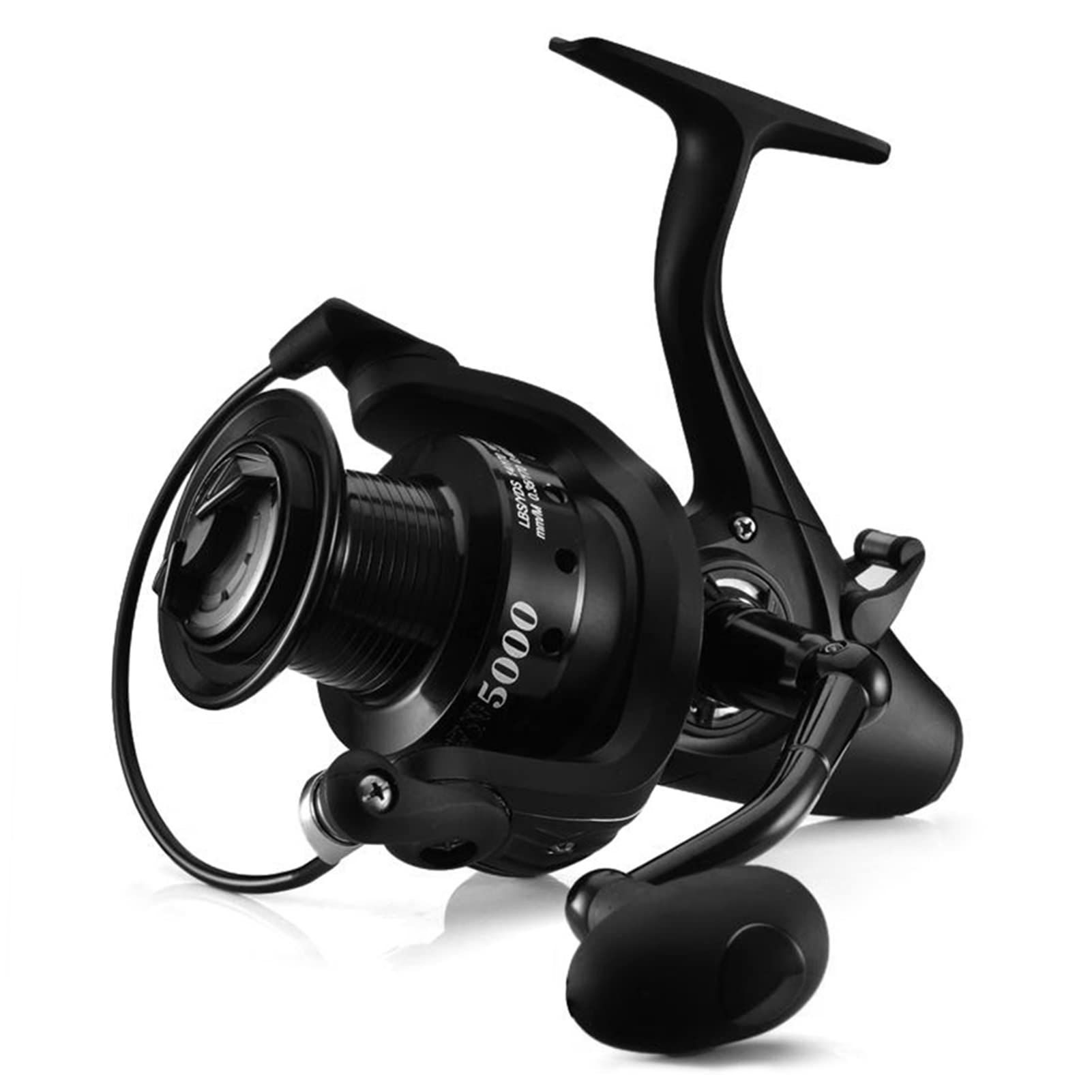 HUIOP Moulinet rotatif 12 + 1 BB avec moulinet de pêche à la carpe double avant et arrière gauche droite interchangeable pour eau salée d'eau douce, moulinet de pêche interchangeable