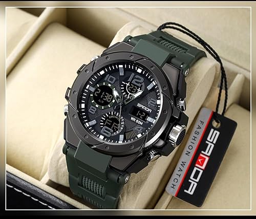 Miniatura 4 de AIMES Mens Watches Sports Outdoor Waterproof Military Watch for Men Tactical Watch Analog Digital Date Alarm Stopwatch Multi-Function Tactics Big