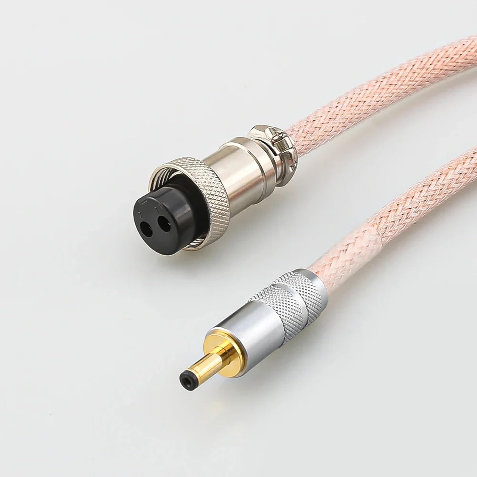 Cavo di alimentazione GX16 a 2 pin, connettore di bloccaggio per aviazione, manicotto intrecciato, cavo basso per alimentazione cuffie