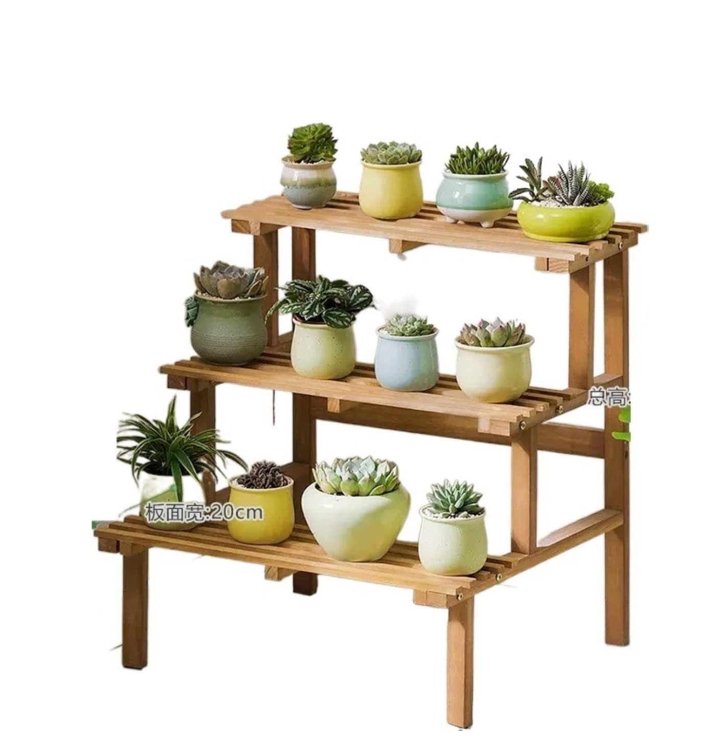 MHbdfsxz Plant Shelf For Multiple Plants Solid Wood Plant Stand Succulent Flower Pot Holder Home Patio Garden Lawn Flower Stand For Patio(A,60*60*56cm)