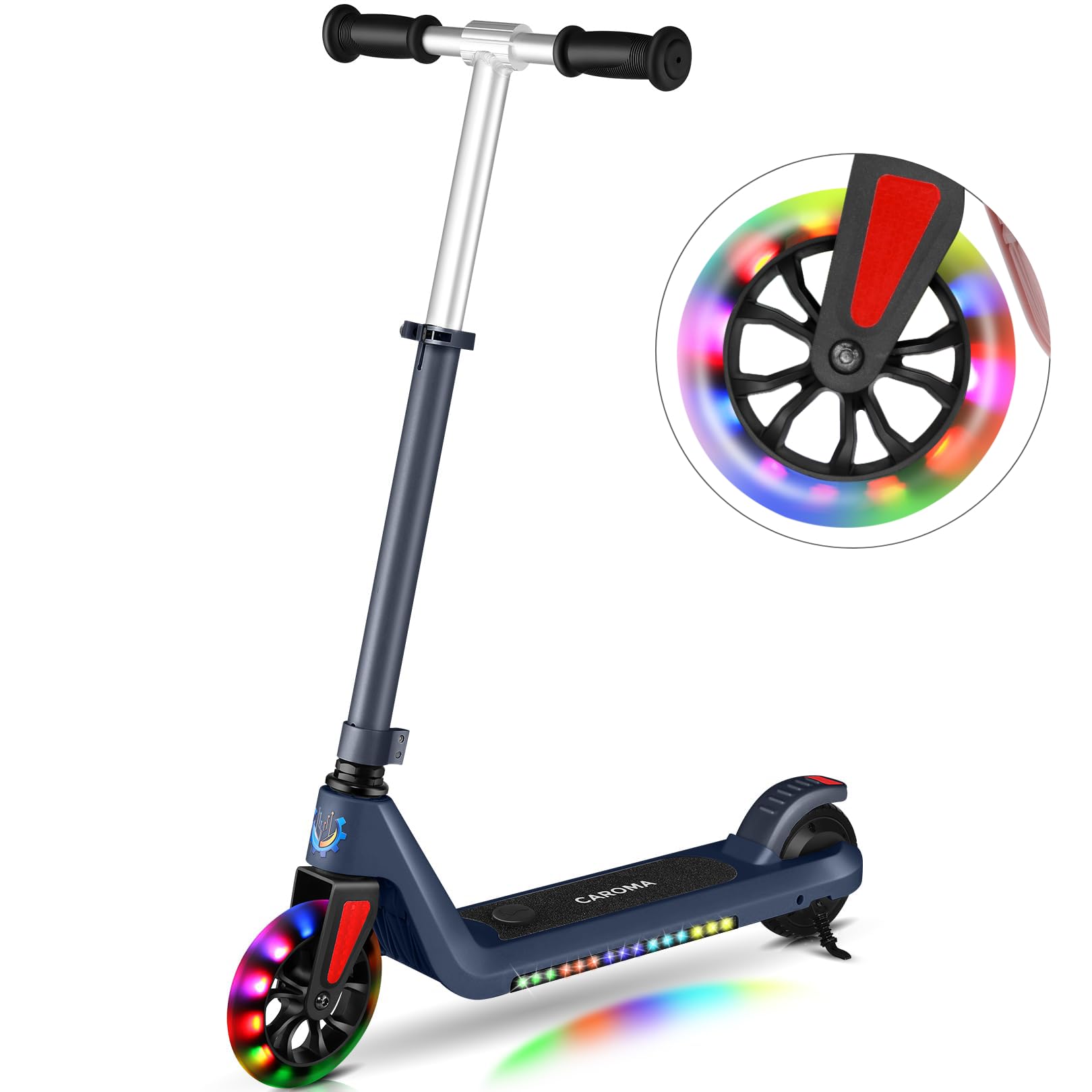 Caroma Electric Scooter for Kids Ages 6-14 250W 180W 150W Motor 15 Mph 85 Mins Ride Time Adjustable
