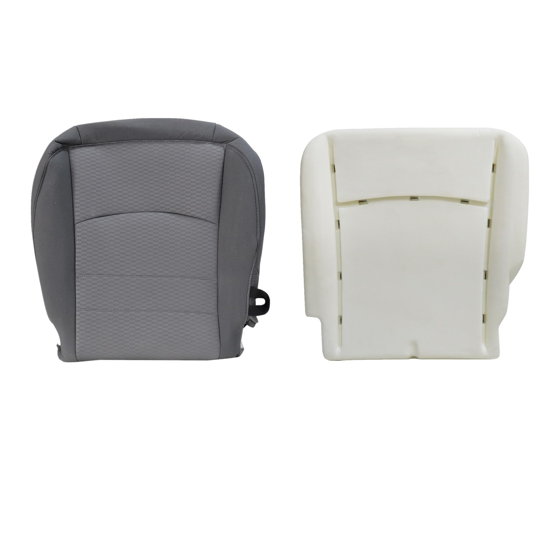 Driver Side Bottom and Foam Cushion Cloth Seat Covers Gray Compatible with Dodge Ram 1500 2500 3500 4500 5500 2013 2014 2015 2016 2017 2018