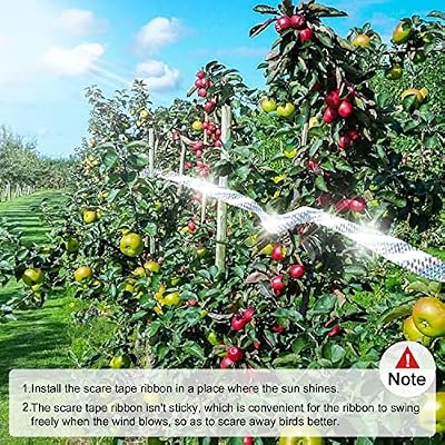 XPCARE Bird Scare Tape Ribbon - 350ft x 2in Reflective Tape Rainbow Tape Products to Prevent Birds from Hitting Windows