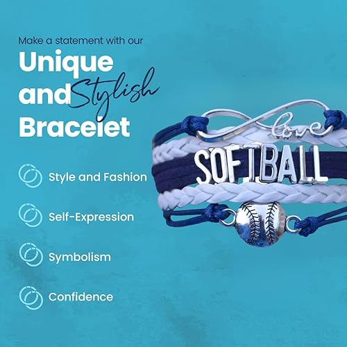 Miniatura 3 de Pulsera de infinito de softball - Joyería de sóftbol - Pulsera ajustable para jugadores de sóftbol, regalos de equipo y entrenadores