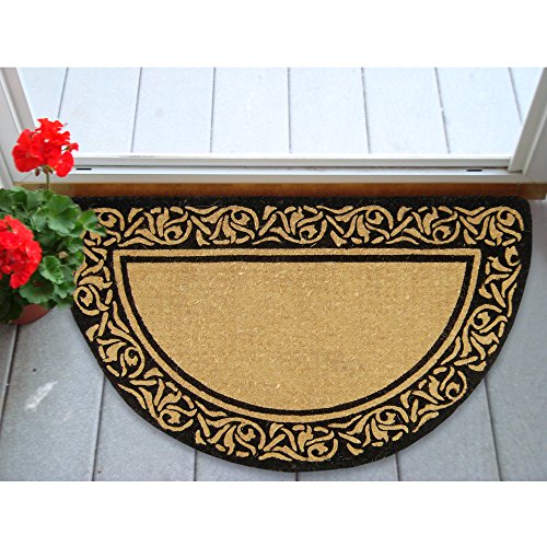 Luxurious Half Moon Coir Front Door Doormat - Elegant Decorative