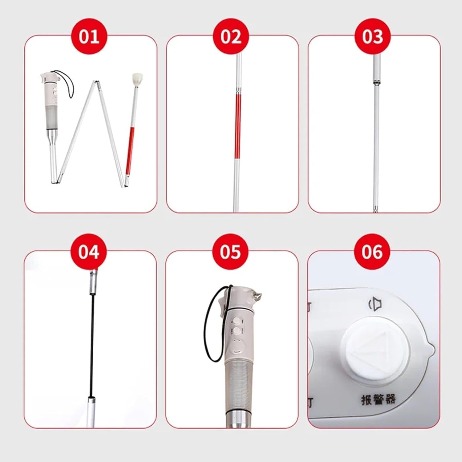 Bastón Inteligente para Ciegos Sonido Y Luz Bastón Electrónico para Ciegos Bastón Plegable Bastón para Ancianos Bastón Andador LED Ayudas para Deficientes Visuales