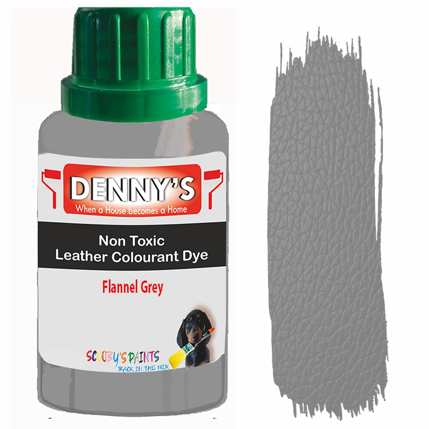 All in One Leather Colourant Self Seal Leather Dye Repair Paint for Furniture, Sofas, Car Seats (Flannel Grey, 100ml Bottle)