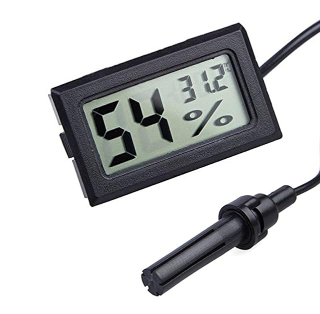 Foto 2 de 5 de DollaTek 2-en-1 Digital LCD Embedded termómetro higrómetro con Externo para Reptiles Incubadora Acuario Aves