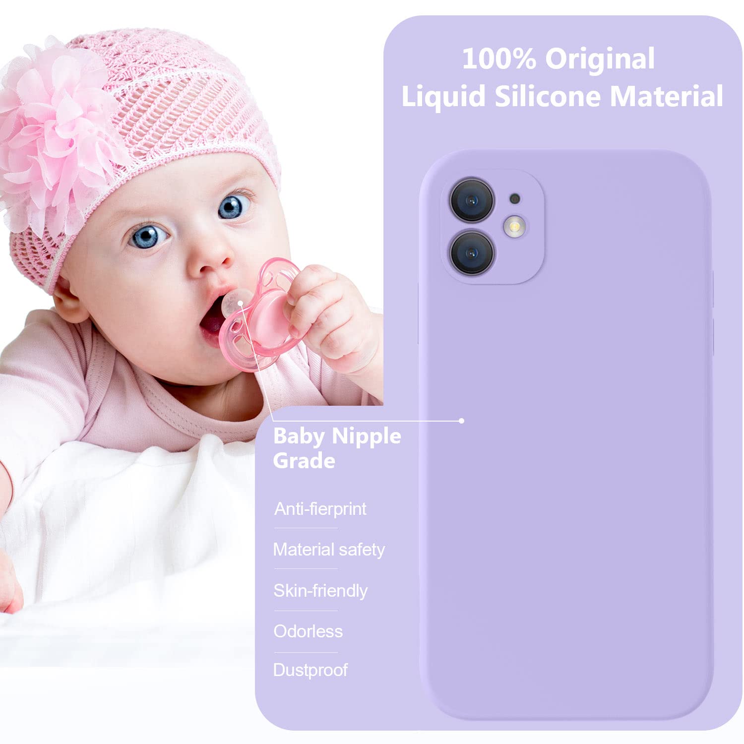 Vooii Funda compatible con iPhone 11, silicona líquida mejorada con [bordes cuadrados] [protección de cámara] [forro de microfibra suave antiarañazos] funda de teléfono para iPhone 11 de 6.1 pulgadas,