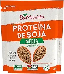 Proteína de Soja Da Magrinha 250g – Textura Média, Rica em Proteínas, 100% Vegetal, Sem Glúten, Sem Transgênicos e Sem Conservantes, Sem Lupas de Alto Teor