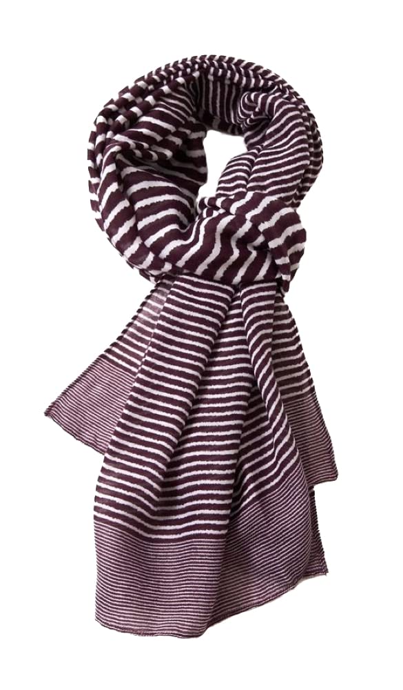 The Olive House Women's Purple The Olive House® St Ives Stripe Lagenlook Scarf