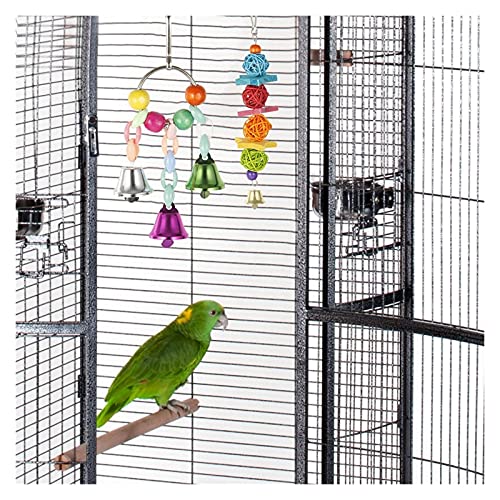 Vogelspeelgoed 10 Packs Bird Swing Chewing Speelgoed Parrot Hammock Bell Toys Parrot Cage Toy Bird Paars met Houten… - Afbeelding 4