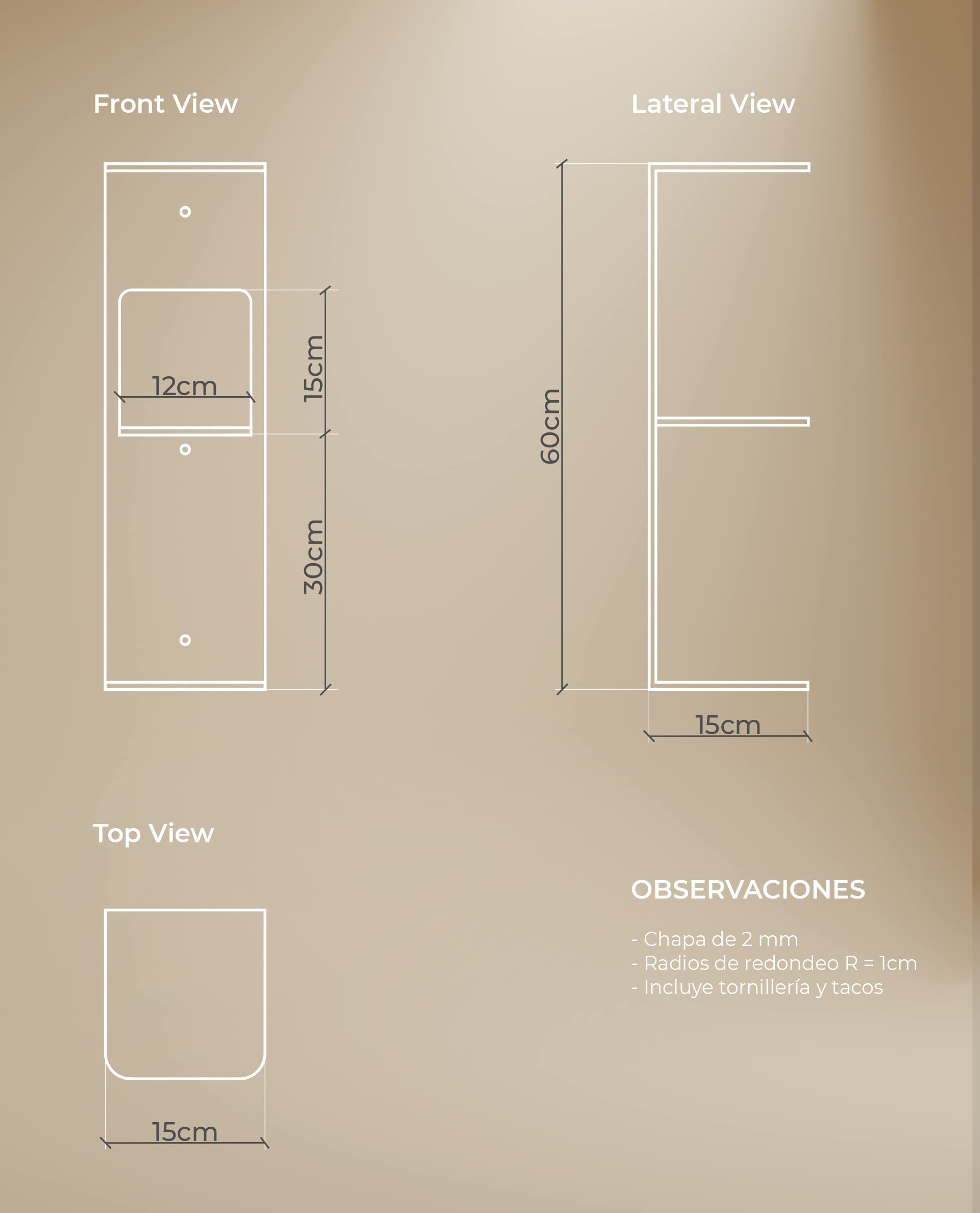 Estantería Metálica Flotante de Pared | Ideal para organización de Libros | Acero Lacado al Horno | Fabricado en España (Black)